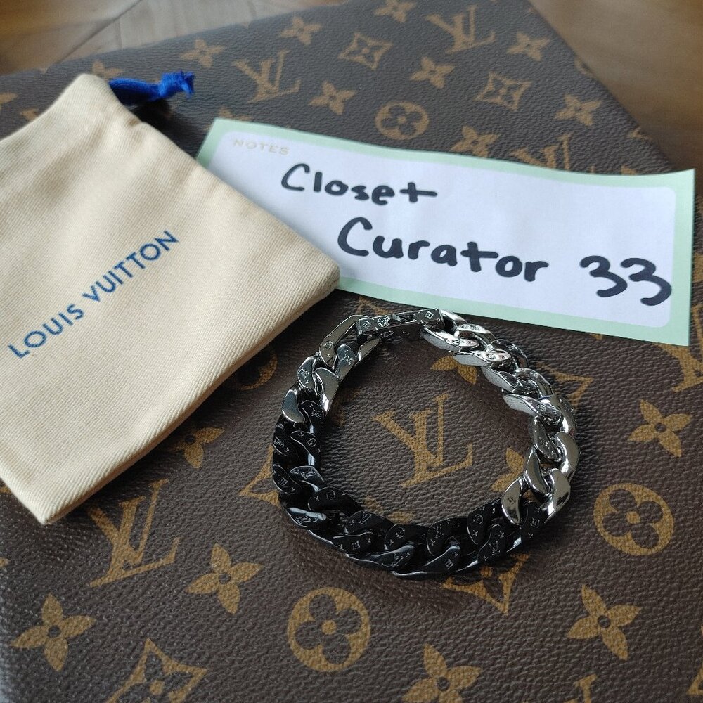 Louis Vuitton Black & Silver Cuban bracelet (New) - Picture 2 of 10